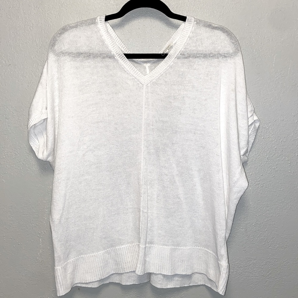 Eileen Fisher  Petite White 100% Linen Casual Top 3458
